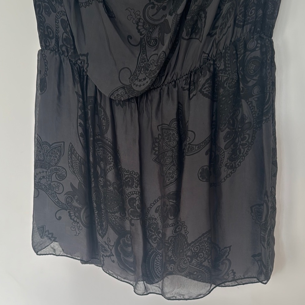 Piazza Roma Silk Blend Black Floral Sleeveless Top - Picture 3 of 9